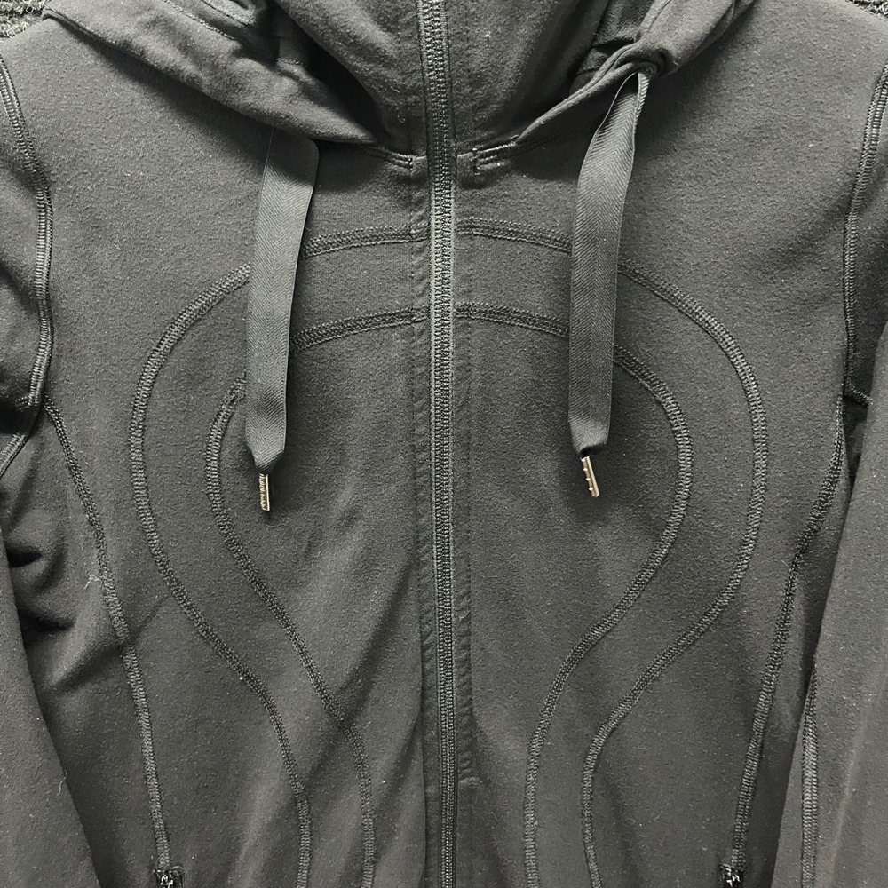 Lululemon Define Full Zip Hoodie Black Fleece Jacket Size 6 Funnel Neck Hooded - Picture 2 of 8
